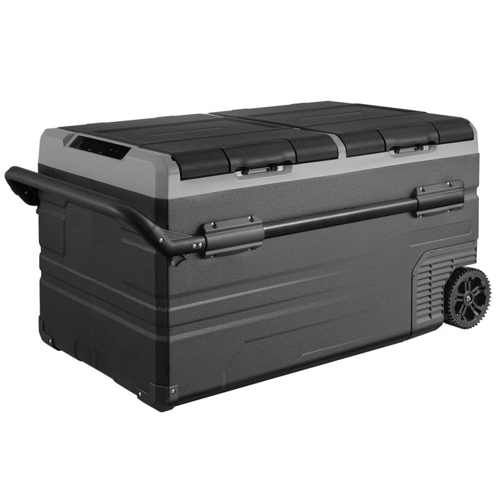 Réfrigérateur de Voiture Duoku Congélateur Double Zone 115 L-avec Roulettes et Poignée -4℉-68℉