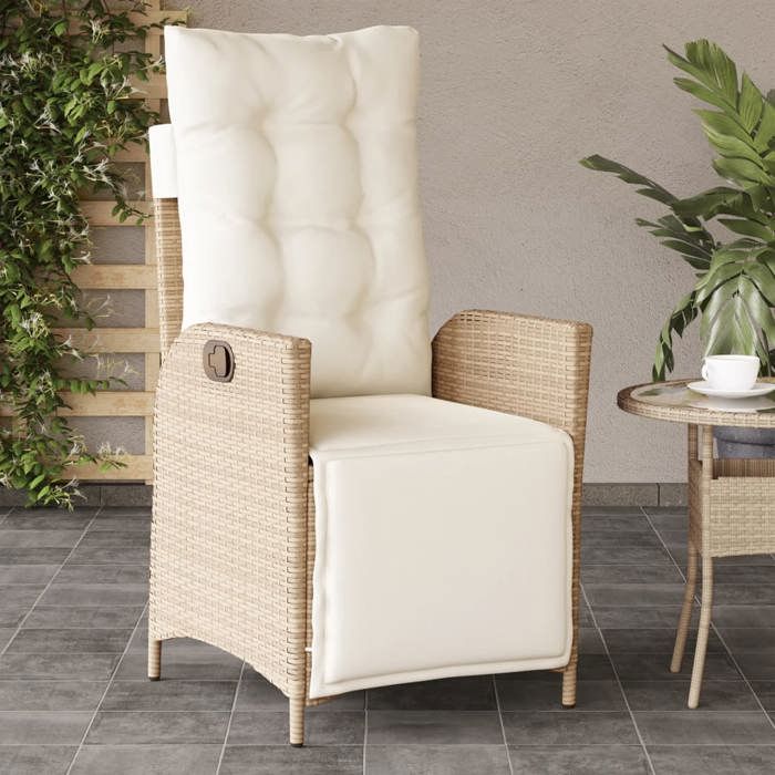 Bon plan Chaises inclinables de jardin - JILI HOT - lot de 2 avec repose-pied rotin - 57x61x93cm - Pour Patio/Plage Thome8292640