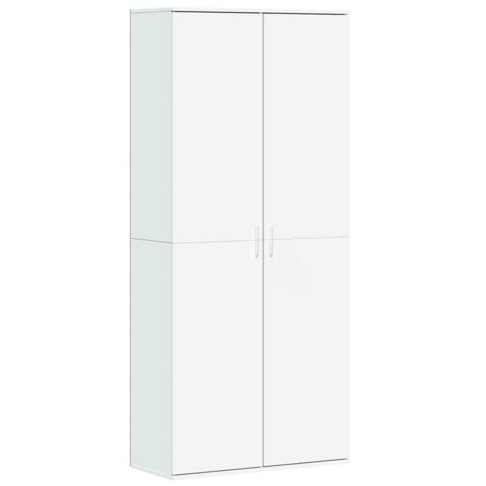 Buffet haut-Armoire de chambre - multi-rangement - blanc 80x35x180cm - Bois dingénierie NEUF - BM 5408031