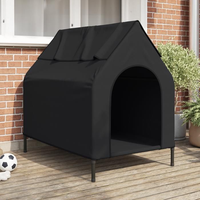 Comparer les prix de Moderne Niche pour chien - Maison pour chien en tissu Oxford noir et acier @FR(304375)