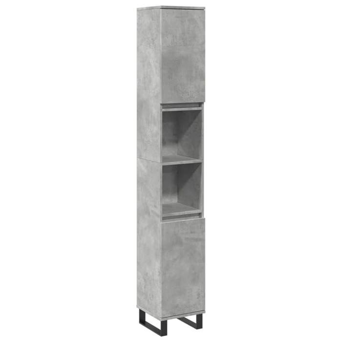 Armoire De Salle De Bain Sur Pied Blanc – 4 Tiroirs + 1 Porte + 2 Étagères, Meuble Rangement 55,5x30x82 Cm Anti-Basculement
