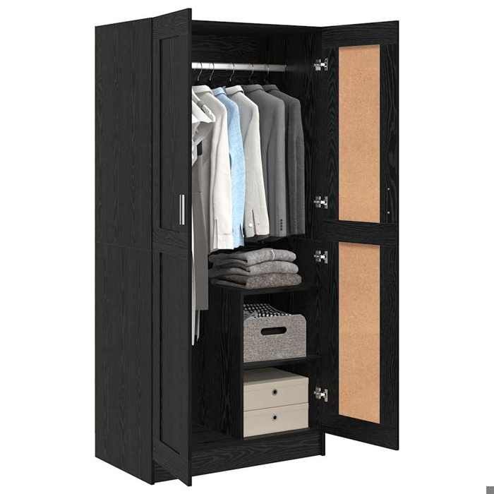 BONNIE®Armoire de chambre - Rangement spacieux - Armoire Autre Chêne noir 825x515x180 cm Bois dingénierie FR802778