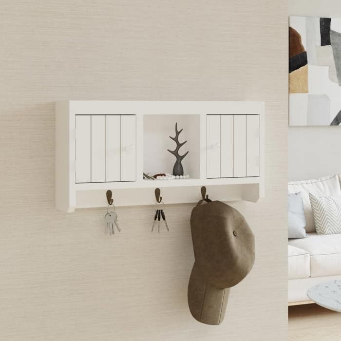 Armoire à clés - vidaXL - Blanc - Bois dingénierie et acier - 40x8 5x20 cm