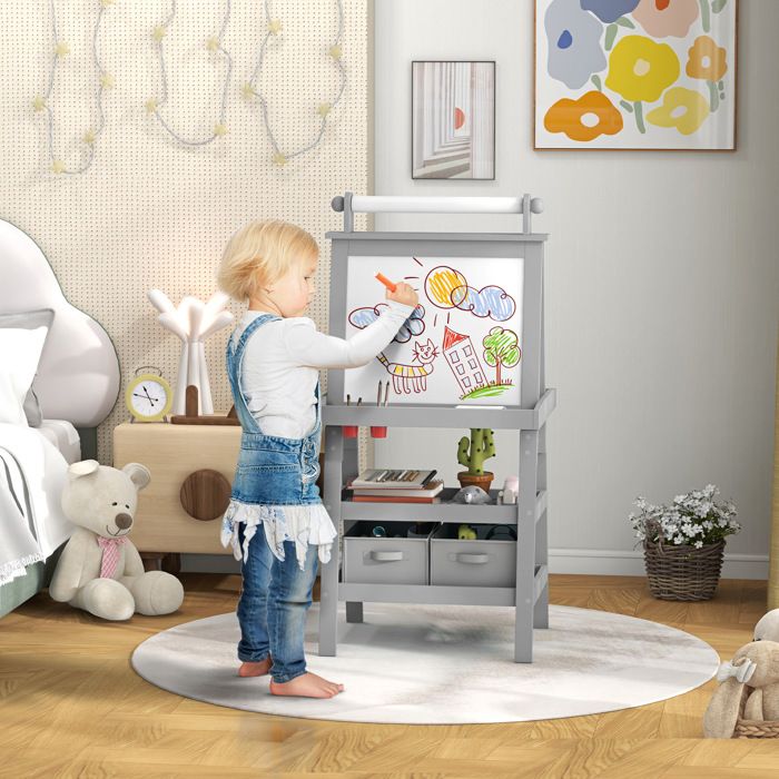 Tableau Tubes Double Face Blanche Magnétique + Ardoise Craie Bac Tableau Tubes Double Face Blanche Magnétique + Ardoise Craie Bac