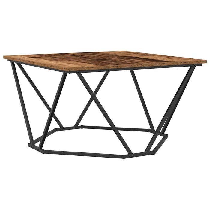 Table basse moderne en bois dingénierie - vidaXL - 80x80x45 cm - Bois ancien - Construction durable - Style moderne