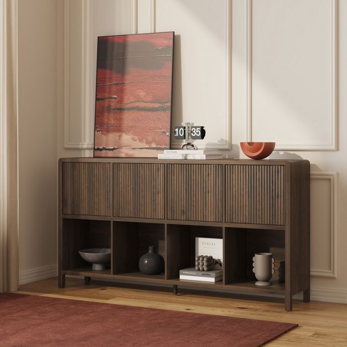 Commode Lukkodso 77 x 145 x 30 cm effet noyer Commode Lukkodso 77 x 145 x 30 cm effet noyer