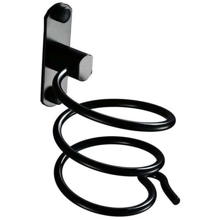 Support mural pour sèche-cheveux - - Aluminium - Finition mate - Noir Noir ODIPIE
