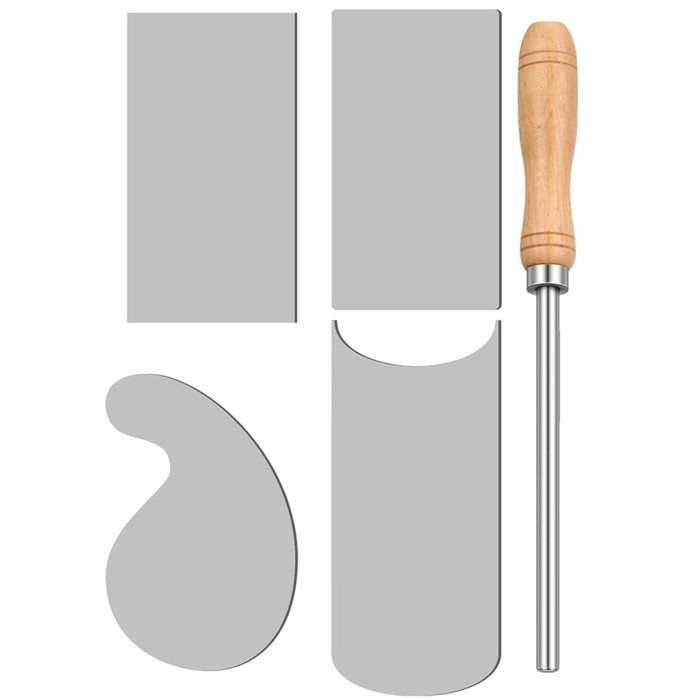 Ensemble de 4 Racloirs à Polir pour le Travail Du Bois (Outils de Polissage pour le Travail Du Bois)