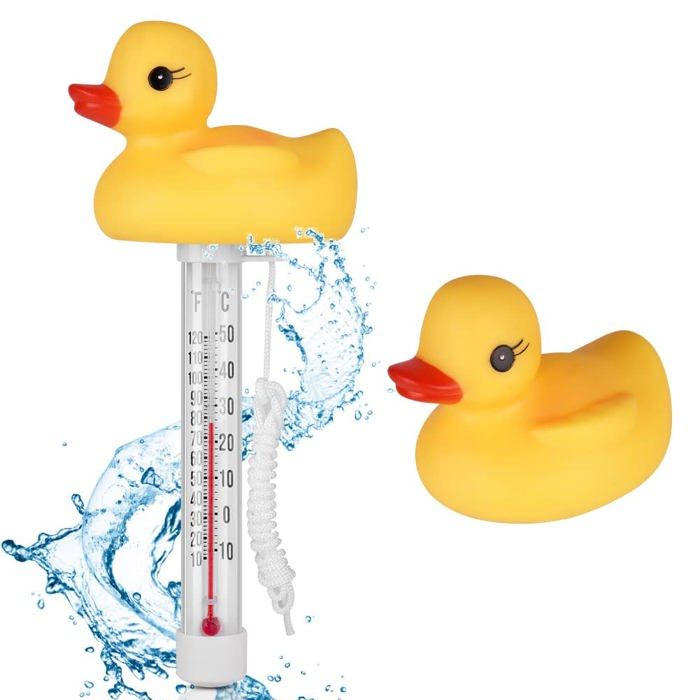 Thermometre Piscine Thermomètre Flottant Pool Thermomètres Thermomètres de Piscine avec Ficelle Flottant (petit canard jaune)