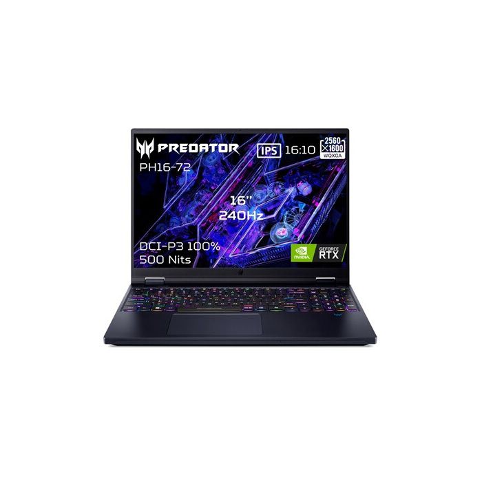 PC portable Acer Predator Helios 16 PH16-72-799D 16 WQXGA 240 Hz Intel® Core™ i7 32 Go RAM 2 To SSD Nvidia GeForce RTX™ 4070 Noir