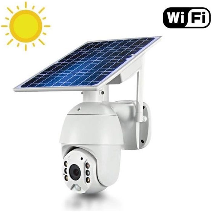 Caméra surveillance extérieur wifi sans fil solaire connectée panneau  solaire télécommande étanche HD carte TF infrarouge à distance - Cdiscount  Bricolage