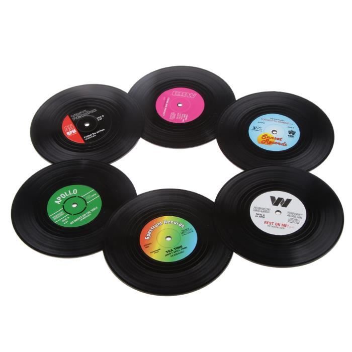 6X Dessous De Verre Coaster De Vinyle Ronde Fiche Mat Boissons Tasse