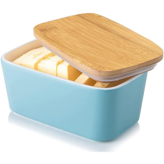 Beurrier En Porcelaine Candiicap Avec Couvercle Et Joint Silicone - Conteneur Beurre Rose Mat