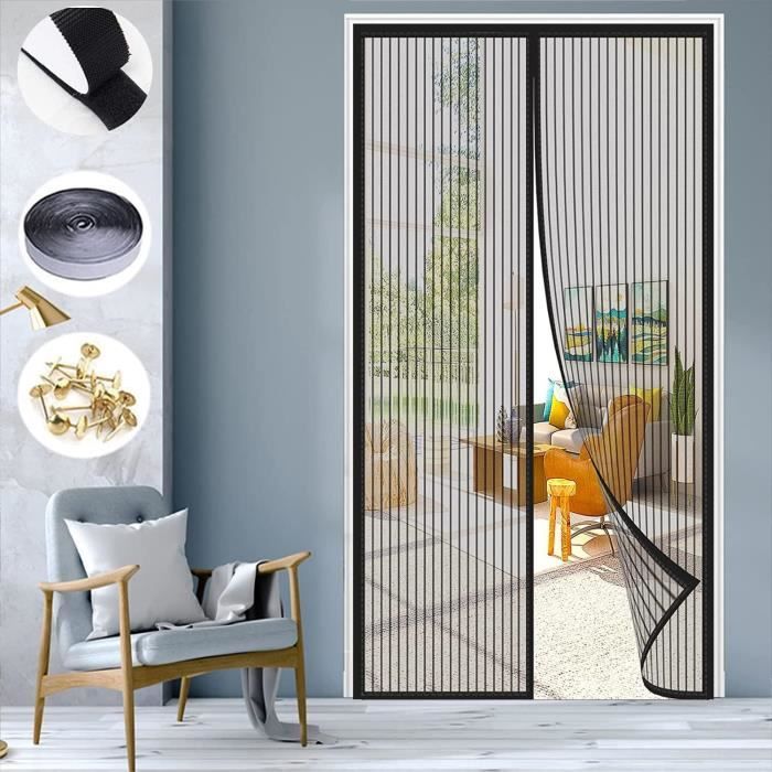Moustiquaire Porte Fenetre Aimantée Magnetique, 70 X 220 Cm Rideaux Anti Mouches Pour Porte, Fermeture Automatique Aimant Pour Porte De Balcon, Cave