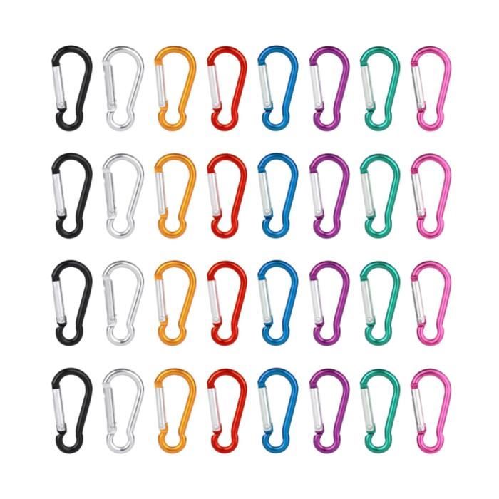 Lot De 10 Mousquetons Multicolores En Aluminium - Pour Porte-clés, Camping, Sac à Dos