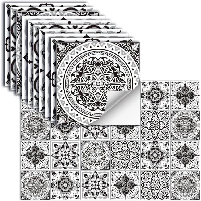 GRAZDesign Lot De 20 Autocollants Pour Carrelage De Cuisine Motif Café Gris