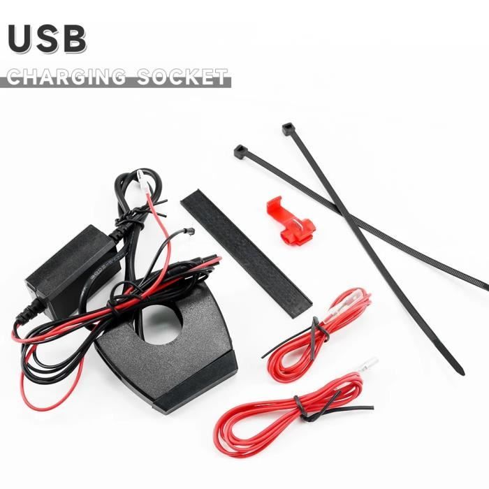 Haofy Adattatore Accendisigari 12V Per Moto Da Presa DIN Europea - Porta USB - 3
