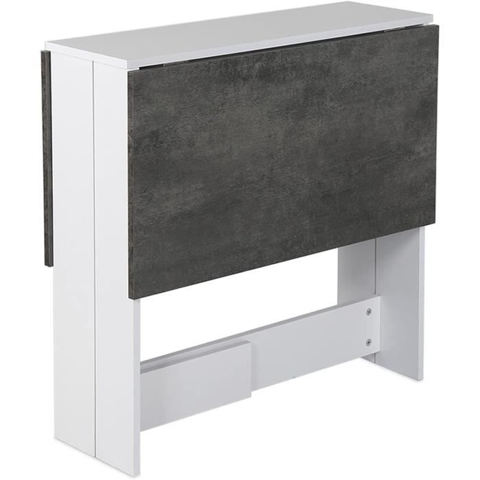 Table De Bar Table Pliante Avec 2 Abattants, En Panneaux De Particules Melaminés,Table De Cuisine Salle A Manger Pliable Amovible Tres Pratique En Panneaux De Particules 103 76 73 4cm Noir