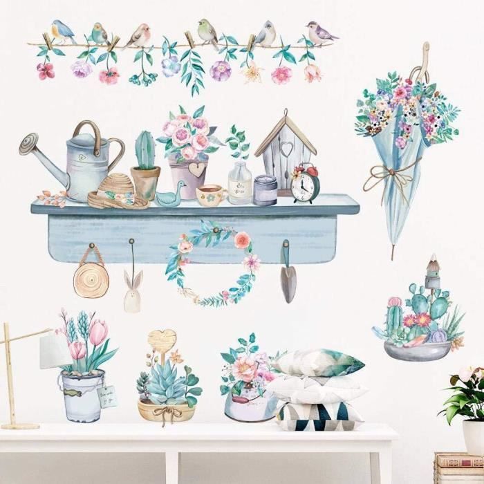 decalmile Stickers Muraux Grand Arbre Fleur de Cerisier Autocollant Mural Floral Branche Oiseaux decalmile Stickers Muraux Grand Arbre Fleur de Cerisier Autocollant Mural Floral Branche Oiseaux