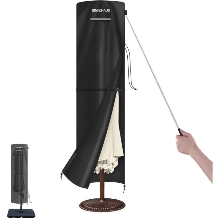 Housse De Protection Pour Parasol Droit 2m Avec Tige Télescopique