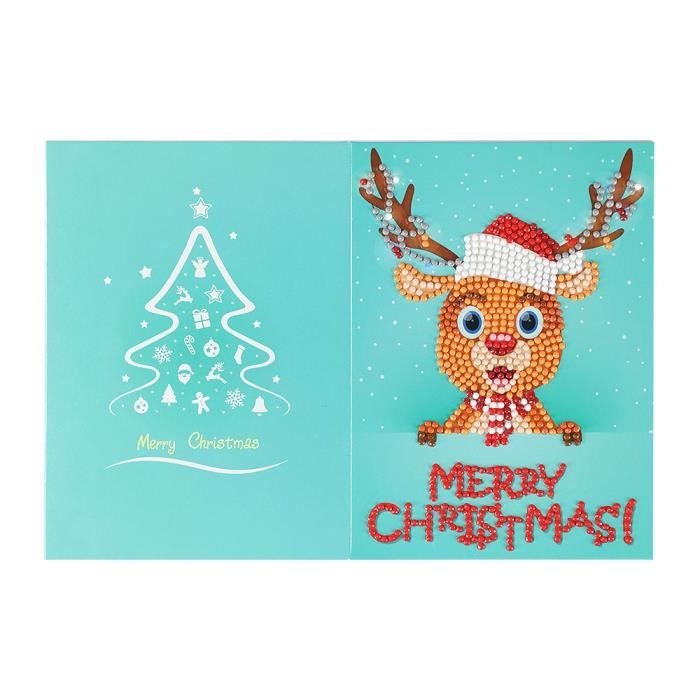 Kit De Cartes De Vœux Diamant 3D CXINLky - 6 Cartes à Décorer Soi-même, 11.5x23 Cm, Pour Noël Et Anniversaire