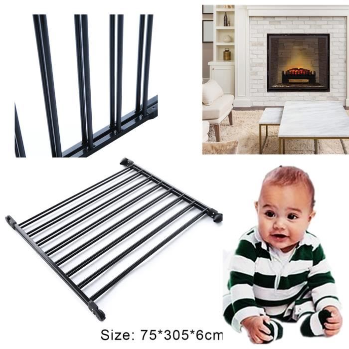Barriere De Securite Enfant Cloture Pour Bebe Cheminee Fenetre Epis Animaux Domestiques Isolation Infantile Porte Noire Cdiscount