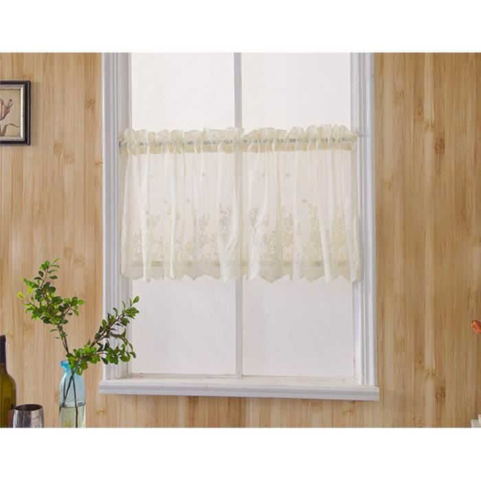 1 pc moderne rideau de cuisine en dentelle court pas cher cafe rideau pour etagere decoration chambre salle de bain beige 137 61cm achat vente lance rideau cdiscount