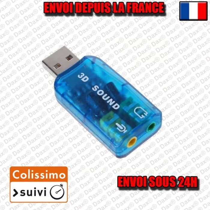 Carte Son Externe USB Aluminium - Son Surround 5.1 7.1 SPDIF Numérique