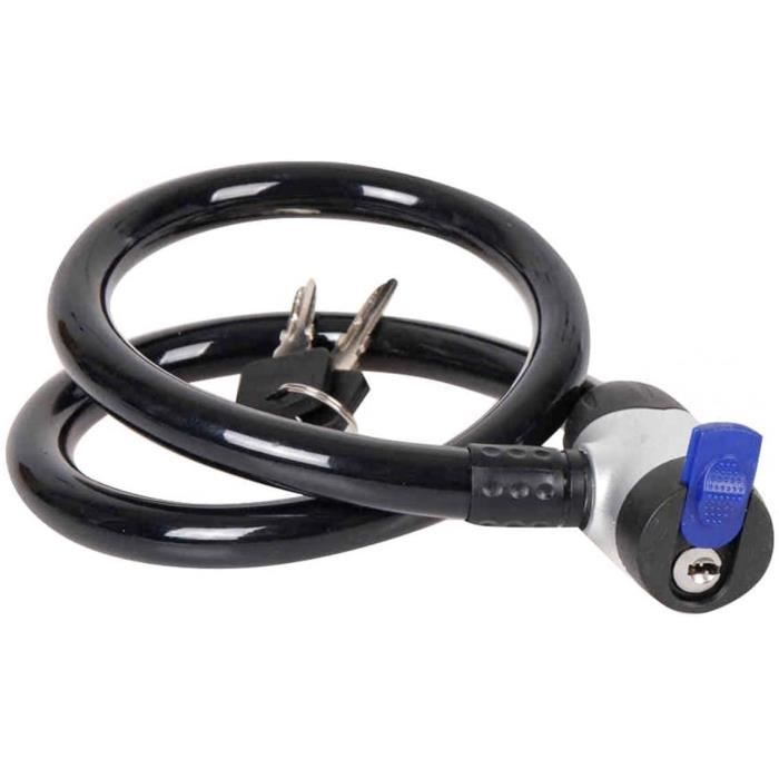 Antivol Vélo Et Trottinette E Scooter Lock - Câble Acier 12mm X 120cm - 2 Clés + Support - Multiusage