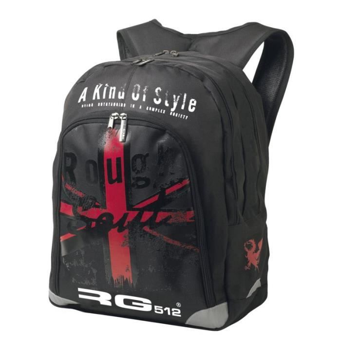 RG512 BOY Sac dos 2 compartiments Noir rouge Cdiscount