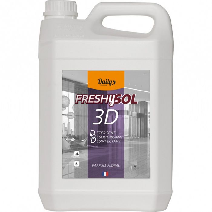 Détergent surodorant désinfectant sols et surfaces FRESHYSOL 3D - Bidon 5l - Floral