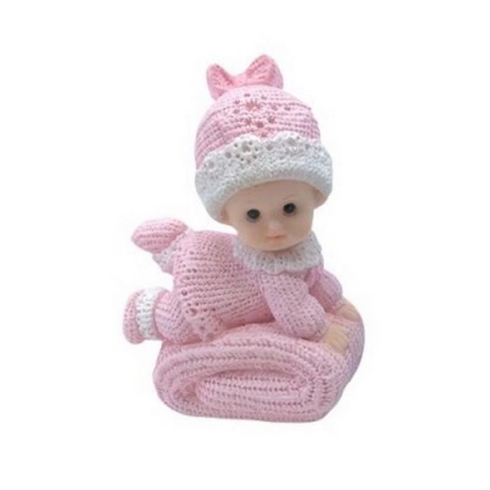Sujet De Bapteme Bebe Fille Sur Coussin 10 Cm Cdiscount Maison