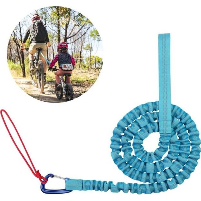 Corde De Remorquage de Vélo pour Enfants, Sangle de Traction pour Rouler Plus Loin Compatible avec Tous Les Vélos De Montagne (Bleu)