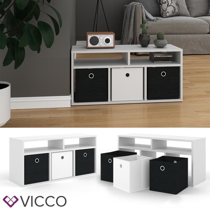 meuble de séparation hylda vicco 9 compartiments blanc étagère sur pied étagère bibliothèque étagère de bureau