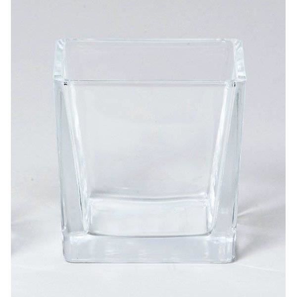 INNA-Glas Lot 6 x Porte-Bougie Levi Bougeoir en Verre Photophore Cube Noir 10x10x10cm carré Cube
