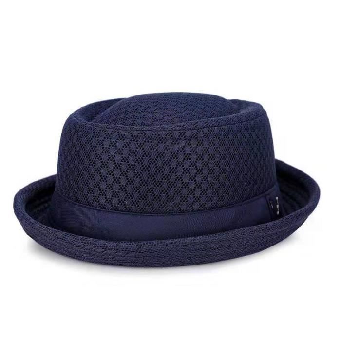 Chapeau Britannique Hip-Hop - Taille Unique 56-58cm - Bleu - Style Jazz/Streetwear - Unisexe