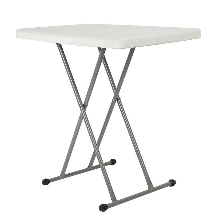 Table pliable Maxx - Réglable en hauteur - 120 x 60 x 74 cm - Blanc