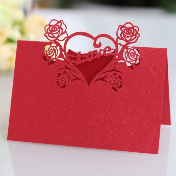 Soy2 50 Pieces Vintage Numero Nom Fete Amour Coeur Place Cartes