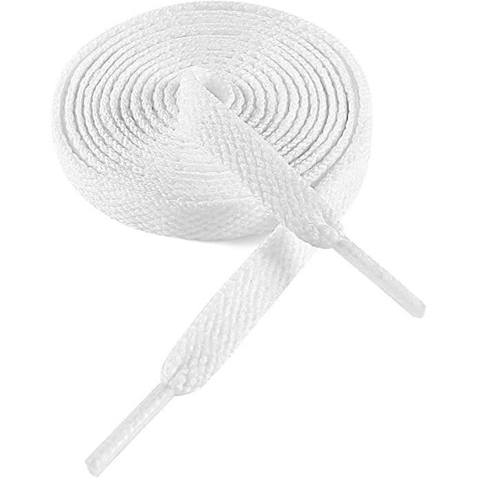Lacets de baskets Haut de gamme 80 cm 8 mm de large Blanc Mixte Cdiscount Chaussures