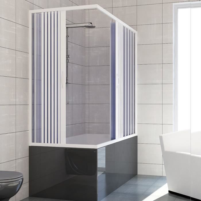 Pare Baignoire Douche En Plastique Pvc Mod Nadia 70x160 Cm Avec Ouverture Centrale Achat Vente Cabine De Douche Pare Baignoire Douche En Cdiscount