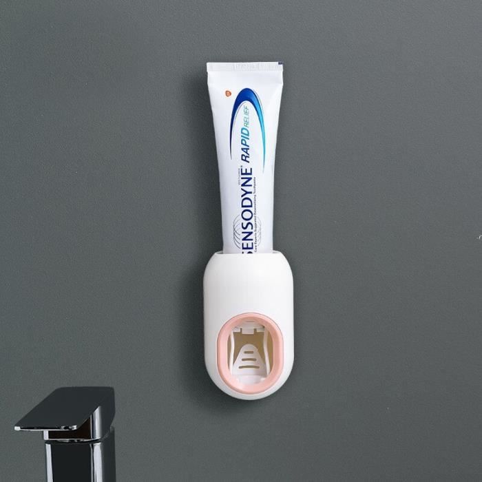 Distributeur De Dentifrice Automatique Mural Sans Perçage - Blanc, Hygiénique, Avec Porte-brosse, Pour Salle De Bain - 3