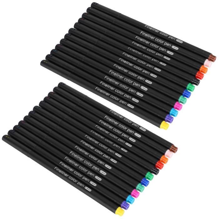 Art Supplies Dessin Lot 20 Feutres ARTFLY Micro-Fineliner - 11 Couleurs 9 Pointes Noires (0.2mm à 1mm) - Encre Archive Imperméable Stylos Dessin