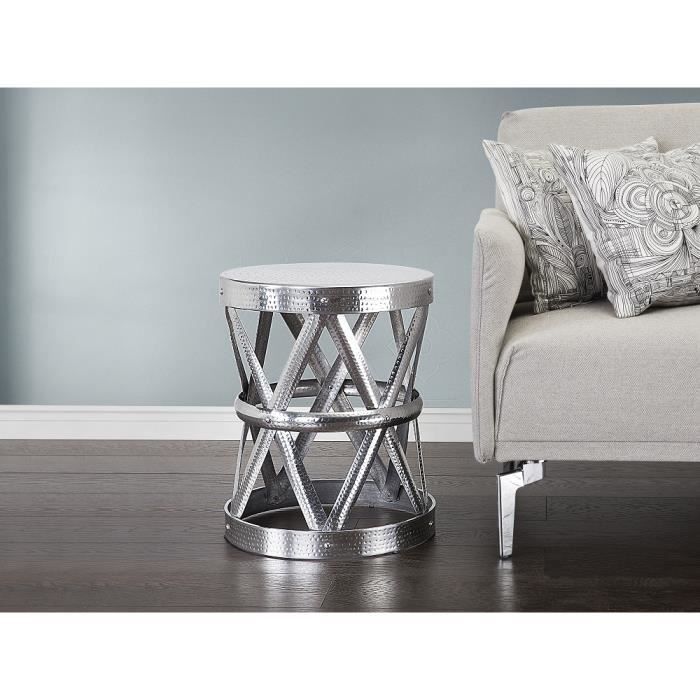 Table Basse Table D Appoint En Aluminium Argent Marrakesh