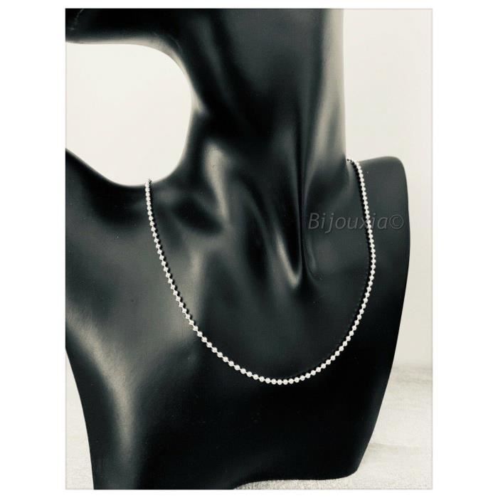 Collier Chaîne Boule En Argent Sterling 925 - 45 Cm, 3 Mm, Fermoir Mousqueton, Pour Femmes - 6