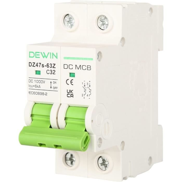 Disjoncteur Miniature Heschen 20A 1P Type B - 6kA, Montage Rail DIN | Protection Circuit électrique Maison
