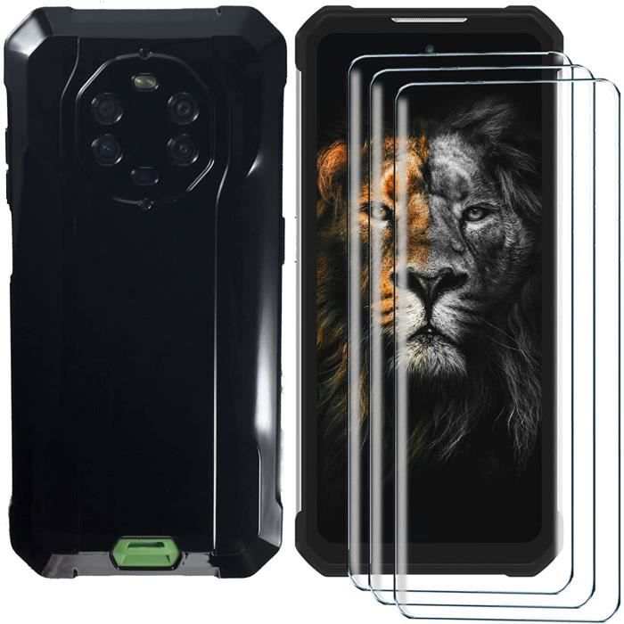 CXKJ Custodia per Blackview BL8800 (6.58 Pollice) + [2 Pezzi] Pellicola Vetro Temperato,Nero Cover Morbido Silicone Custodie TPU Ultra Cover,per BL8800 Antiurto Case - A8