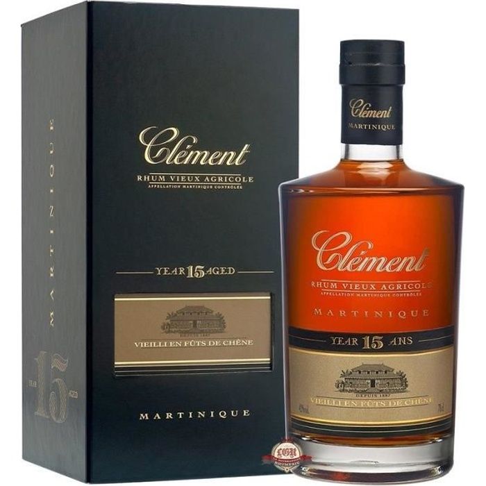 CLEMENT RHUM VIEUX AGRICOLE 15 ANS 70 CL IN ASTUCCIO - La cave Cdiscount