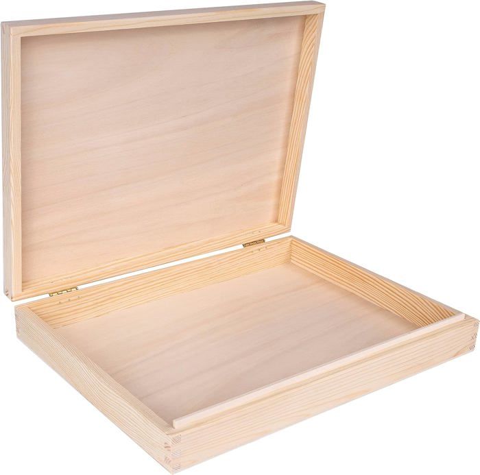 Boîtes de rangement 12 cases identiques en bois découpé pour loisirs  créatifs et scrapbooking