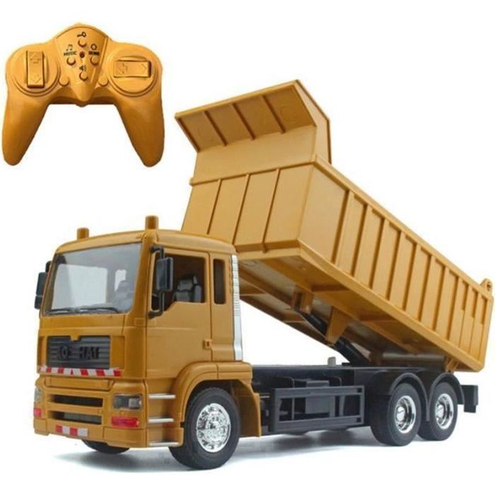 Camion à benne télécommandé jouet pour enfant Vehicule de Construction Camion Jouet pour garcon 3 4 5 7 9 Ans avec lumieres