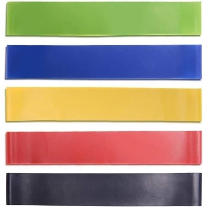 Bande Élastique Fitness - TRAHOO - Bande Résistance - 5 Niveaux de Résistance - Latex Naturel